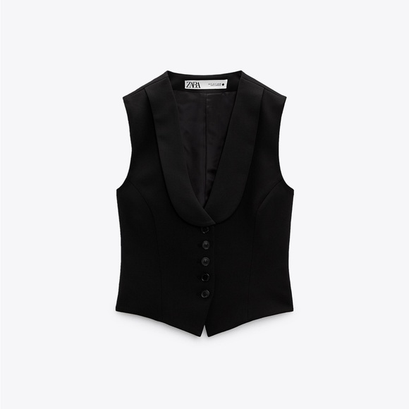 Zara Wool Blend Tuxedo Collar Vest - Picture 5 of 7